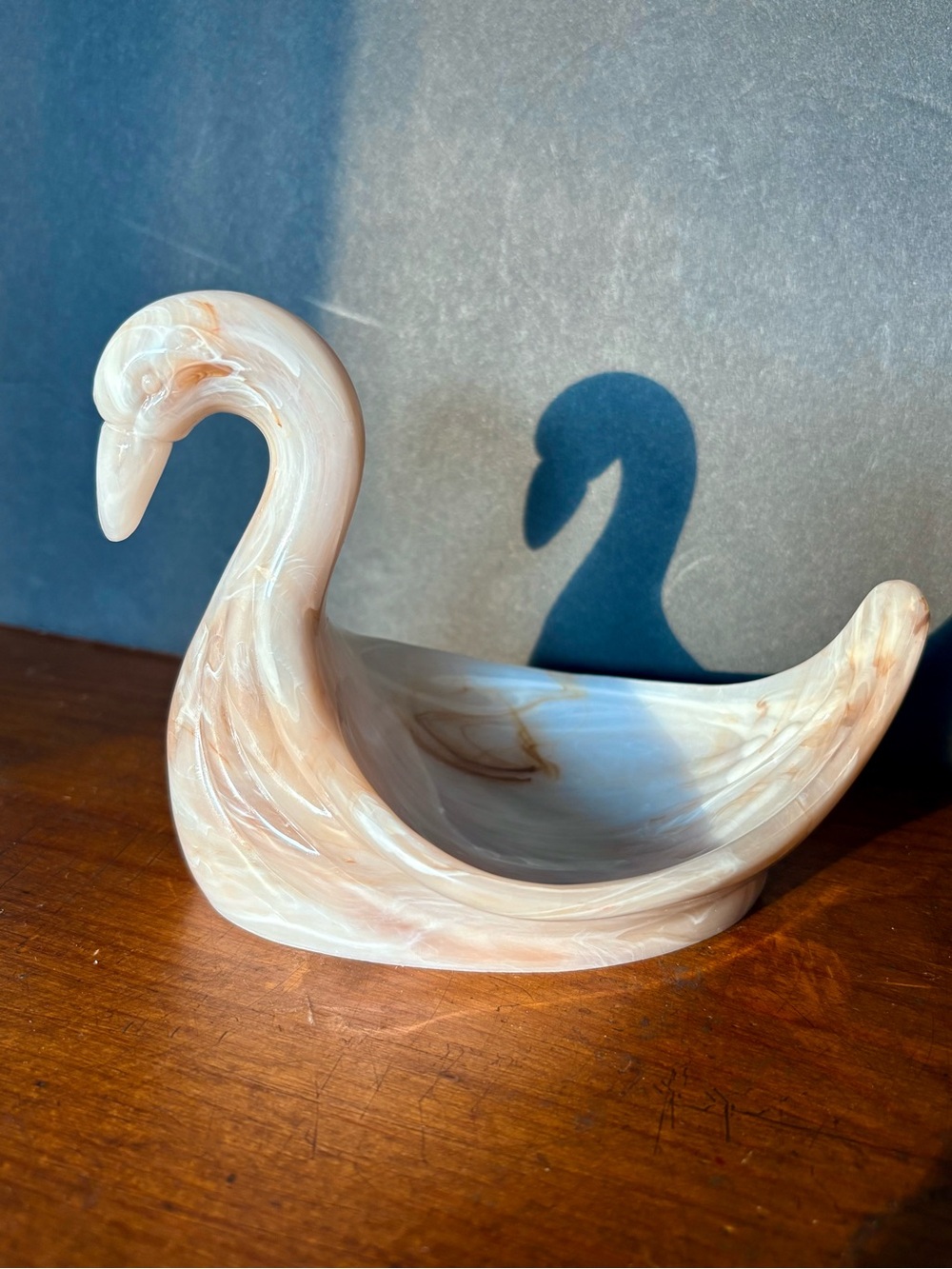 Vintage 80’s or 90’s Faux Marble Swan Soap or Trinket Dish